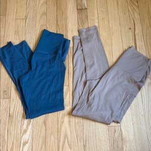 TWO Haven Well Within Women's Tan blue Athletic Yoga Leggings Size M